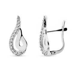 Pendientes Oro Blanco 9kts 16x7mm 9K21101 Circonitas