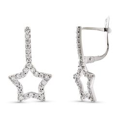 Pendientes Oro Blanco 9kts 20x12mm 9K21253 Circonitas