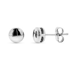 Ohrringe aus 9-karätigem Weißgold, 5,5 mm, 9K21258, glatter Chaton