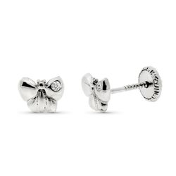 Arracades Or Blanc 9kts 6x5mm 9KP1909-OBT Diamants
