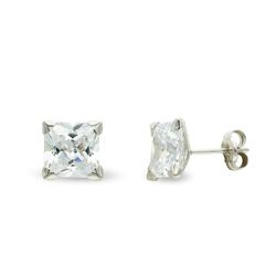 Pendientes Oro Blanco 9kts 7mm 9K11912 Circonitas