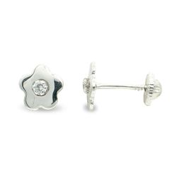 Pendientes Oro Blanco 9kts 7mm 9K18208-T Circonita