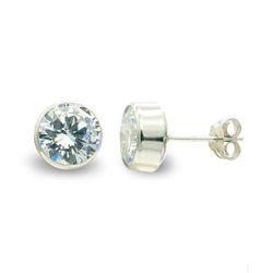 9kt hvidguld øreringe 7mm 9K21195 Zirconia