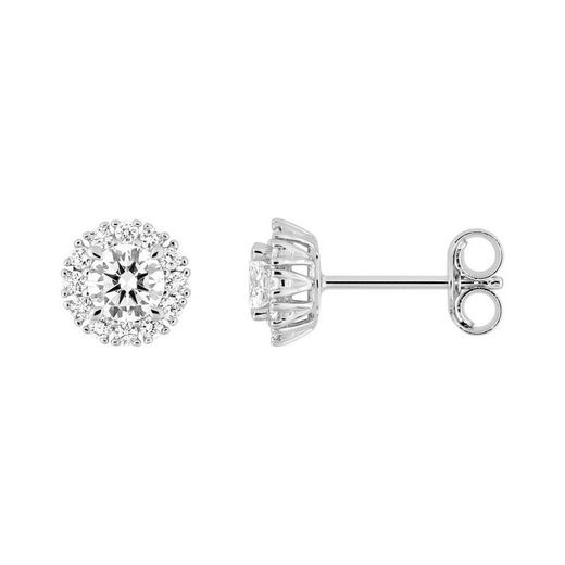 Boucles d'oreilles en or blanc 9 carats Argyor-MRM (9)9KLGD057W Diamants F-VS SYNT 0,57 ct