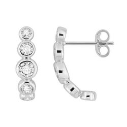 Pendientes Oro Blanco 9kts Argyor MRM (9)9KLGD262W Medio Aro C. Diamantes Laboratorio 0,57ct DI.SYN F-VS