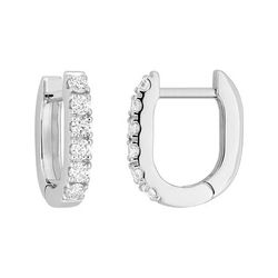 Pendientes Oro Blanco 9kts Argyor MRM (9)9KLGD287W Aro Cuadrado C. Diamantes Laboratorio 0,31ct DI.SYN F-VS