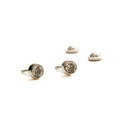 Pendientes Oro Blanco Bebé Chatón Circonitas 18-1297