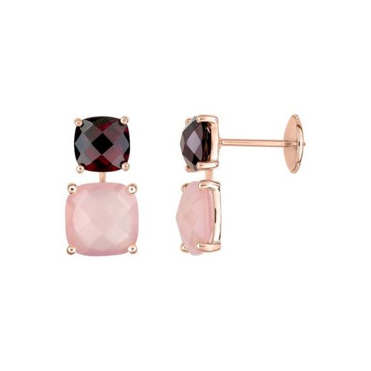 Boucles d'oreilles en or rose 18 carats Joelli (18)S35.33203 Grenat Duetto