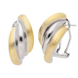 Pendientes Paladio Bicolor Dorado Liska Mujer AKM022A Bandas Lisas