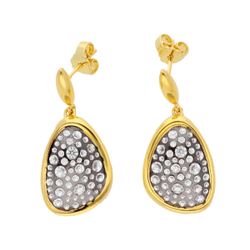 Pendientes Paladio Dorado Liska Mujer AKM002A-D Colgante Circonitas