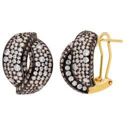 Pendientes Paladio Dorado Liska Mujer AKM003A-D Circonitas