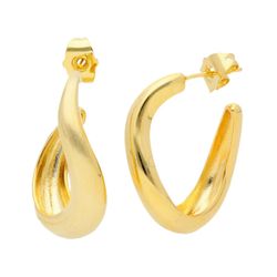 Pendientes Paladio Dorado Liska Mujer AKM020A-D Medio Aro Liso