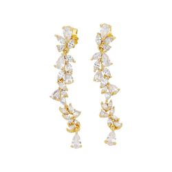 Pendientes Paladio Dorado Liska Mujer AKM029A-D Colgante Circonitas