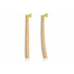 Pendientes Paladio Dorado Liska Mujer AKM030A-D Colgante Circonitas