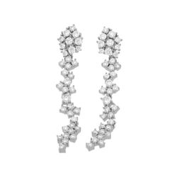 Pendientes Paladio Liska Mujer AKM027A Colgante Circonitas