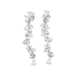 Pendientes Paladio Liska Mujer AKM029A Colgante Circonitas