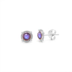 Pendientes Plata 09mm PEM0313PLLA Mineral Labradorita Redondo