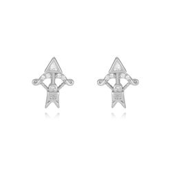 Pendientes Plata 10,5x8,5mm PEZ1483RH Flecha Circonitas