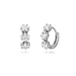 Pendientes Plata 10mm PEZ1530RH 3 Estrellas Circonitas