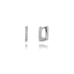 Pendientes Plata 10mm PEZ1640RH Cuadrado Circonitas