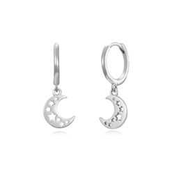 Pendientes Plata 11mm PEL1156RH Aro Luna Estrella