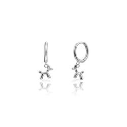Pendientes Plata 11mm PEL1320RH Aro Colgante Perro Globo