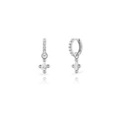 Pendientes Plata 11x8,5mm PEZ1633RH Aro Colgante Circonita Lagrima