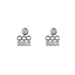 Pendientes Plata 12mm PEZ1552RH Colgante Circonitas
