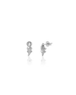 Pendientes Plata 12mm PEZ1581RH Cocodrilo Circonita