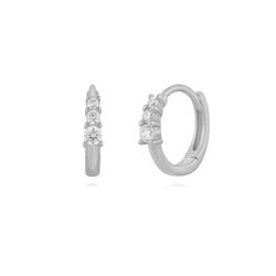 Pendientes Plata 13mm PEZ1539RH Aro Circonitas