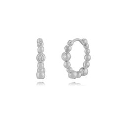 Pendientes Plata 13mm PEZ1549RH Aro Bolas Circonitas