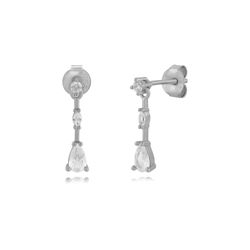 Pendientes Plata 15mm PEZ1536RH Colgantes Circonitas