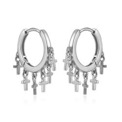 Pendientes Plata 16,7mm PE00753RH Aro 6 Cruz
