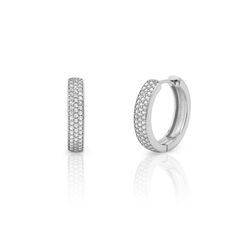 Pendientes Plata 18mm PEZ1555RH14 Aro Circonitas