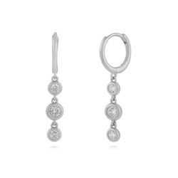 Pendientes Plata 18x12mm PEZ1544RH Colgante Circonitas