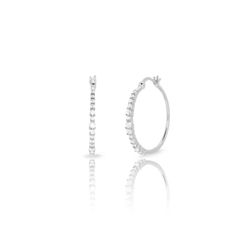 Pendientes Plata 24,5mm PEZ1608RH Aro Circonitas