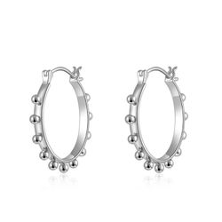 Pendientes Plata 24mm PE00663RH Aro Bolitas
