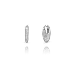 Pendientes Plata 25mm PEZ1679RH Aro Circonitas