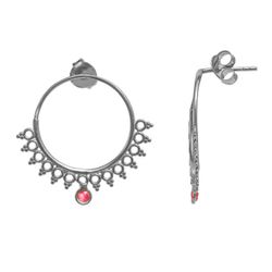 Pendientes Plata 27mm PEZ0402RHRU Circonitas-Rubí