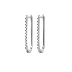 Pendientes Plata 40mm PEZ1514RHXX40 Aro Rectángulo Circonitas