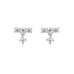 Pendientes Plata 6mm PEZ1476RH Colgante Circonitas