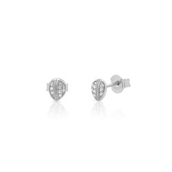 Pendientes Plata 6mm PEZ1578RH Hoja Circonitas