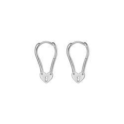 Pendientes Plata 6x19mm PEL1109RH Candado Corazón