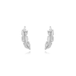 Pendientes Plata 7,5x14,50mm PEZ1486RH Hoja Circonitas
