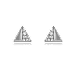 Pendientes Plata 7mm PEZ1545RH Triangulo Circonitas