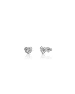 Pendientes Plata 7mm PEZ1559RH Corazón Circonitas