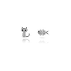 Pendientes Plata 7mm PEZ1620RH Gato-Pez