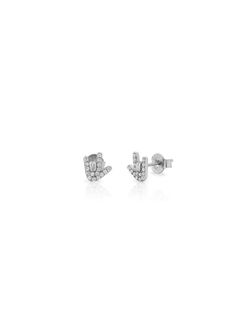 Pendientes Plata 7x7mm PEZ1570RH Mano Rock And Roll