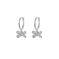 Pendientes Plata 8x4,5mm PEZ1222RH Colgante Mariposa