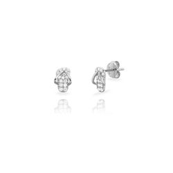 Pendientes Plata 9x5mm PEZ1636RH Chanclas Circonitas